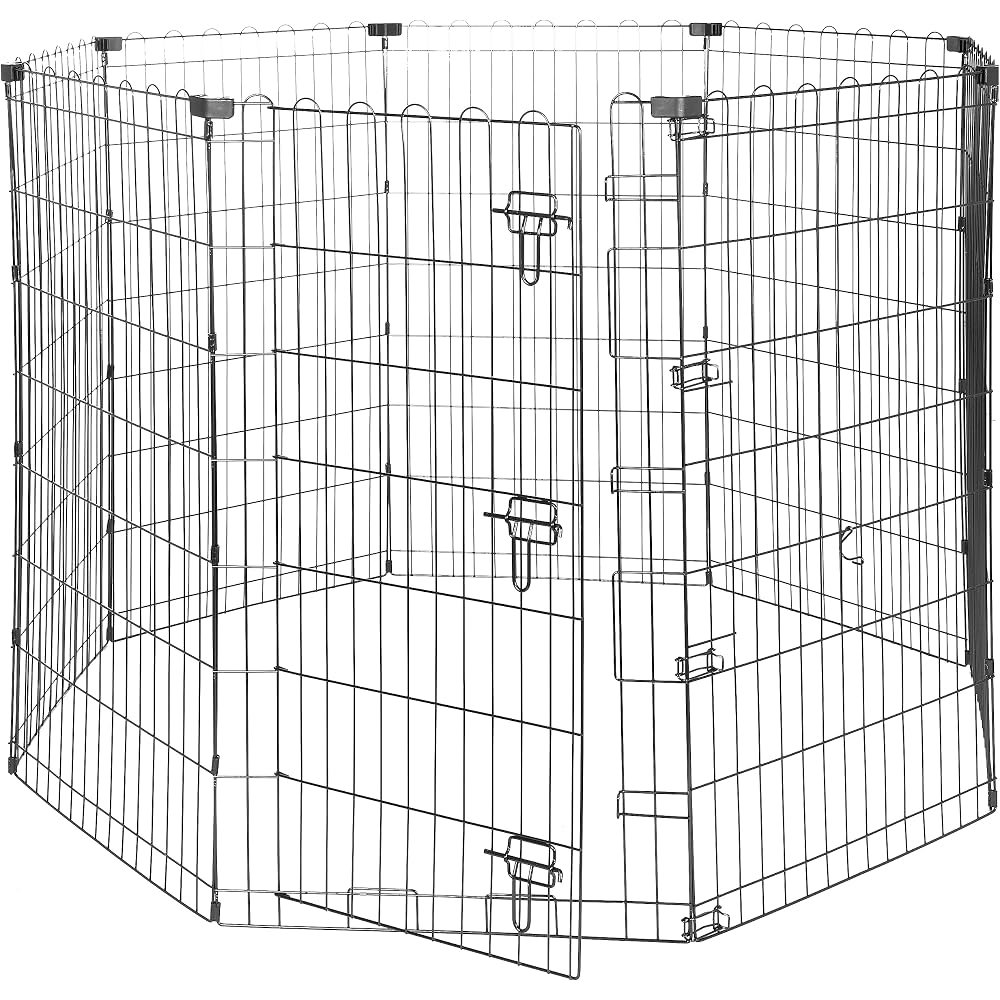 2. Amazon Basics Foldable Octagonal Metal Playpen (36") — Tallest Metal