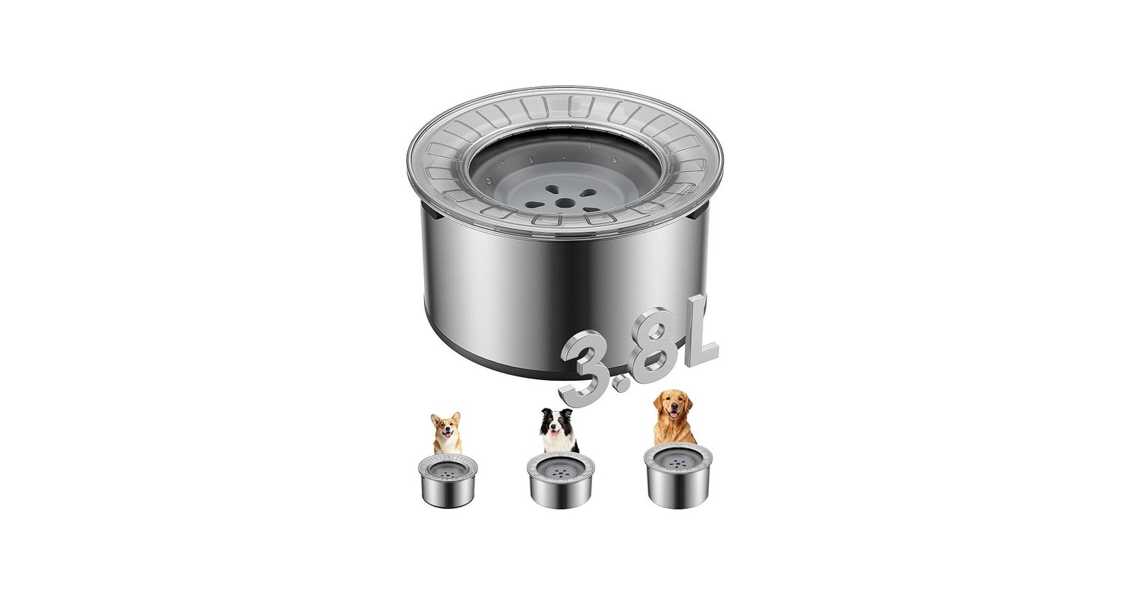 2. Heouvo 1-Gallon No-Spill Bowl — Best for Car Travel