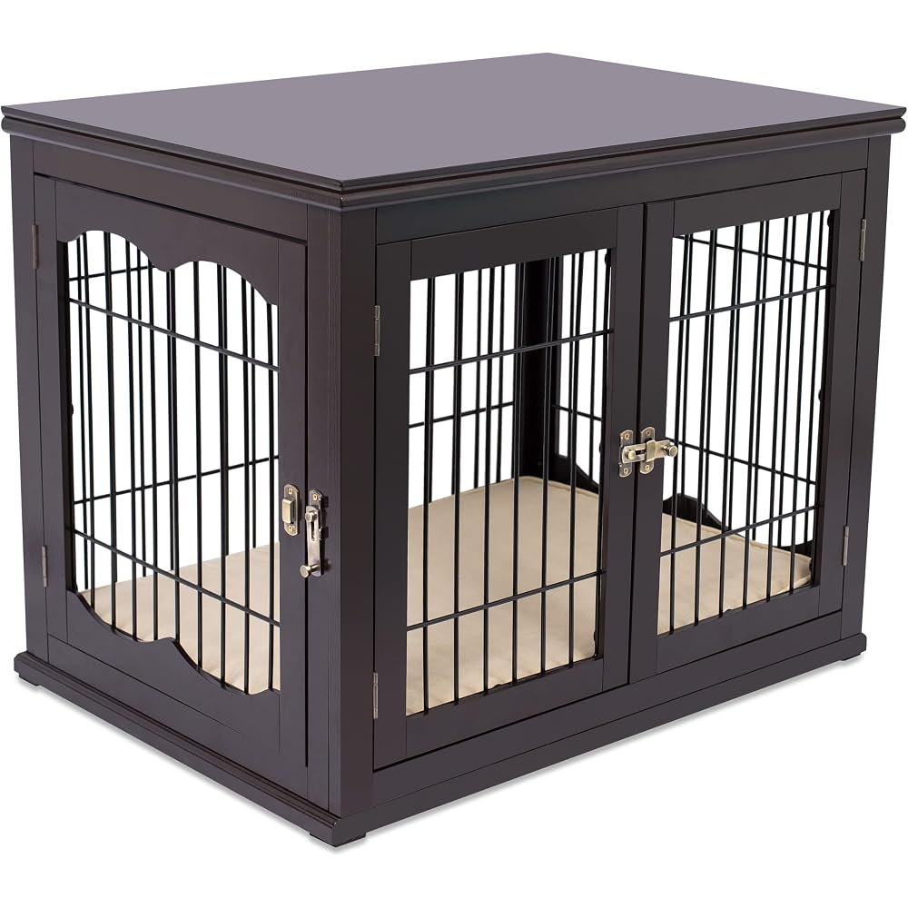 3. Casual Home Wooden Large Pet Crate, Espresso — Best Solid Wood