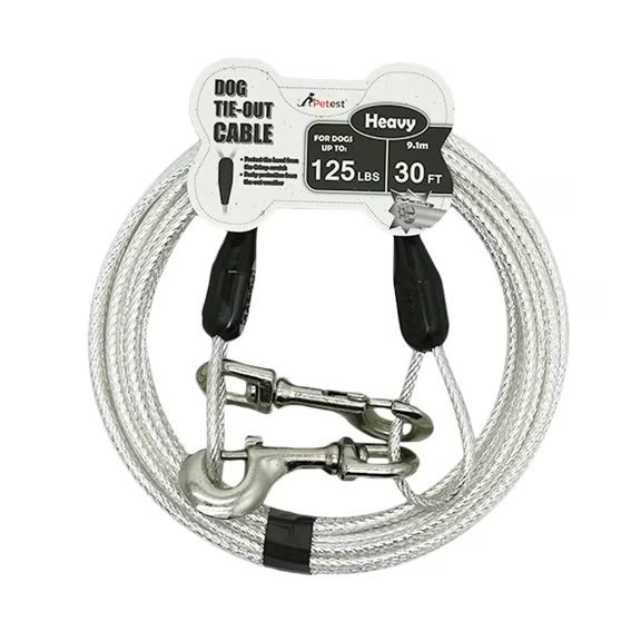6. Petest 30ft Reflective Tie-Out Cable — Best No-Fence Option