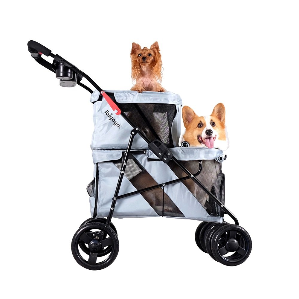 3. Ibiyaya Double Decker Pet Stroller — Best Two-Level
