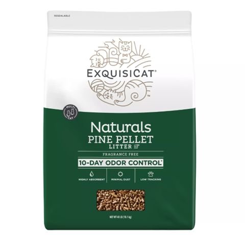2. ExquisiCat Naturals Multi-Cat Pine Pellet (14 lb) — Best for Trial & Travel