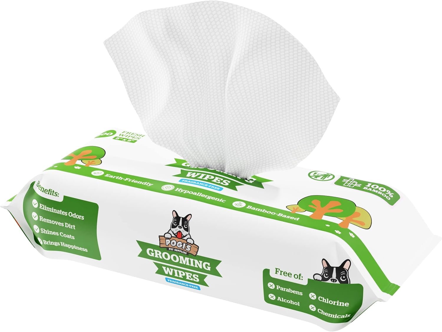 3. Pogi's Dog Grooming Wipes 8" x 9", 100 Count — Best 8"×9" gentle