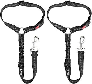 2. SlowTon 2-Pack Headrest Seat Belt — Longest reach