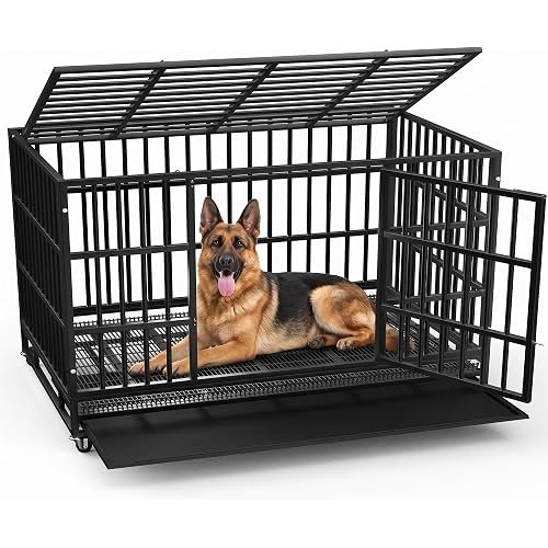 6. LEMBERI Heavy Duty Dog Crate (48") — Best Tube Thickness