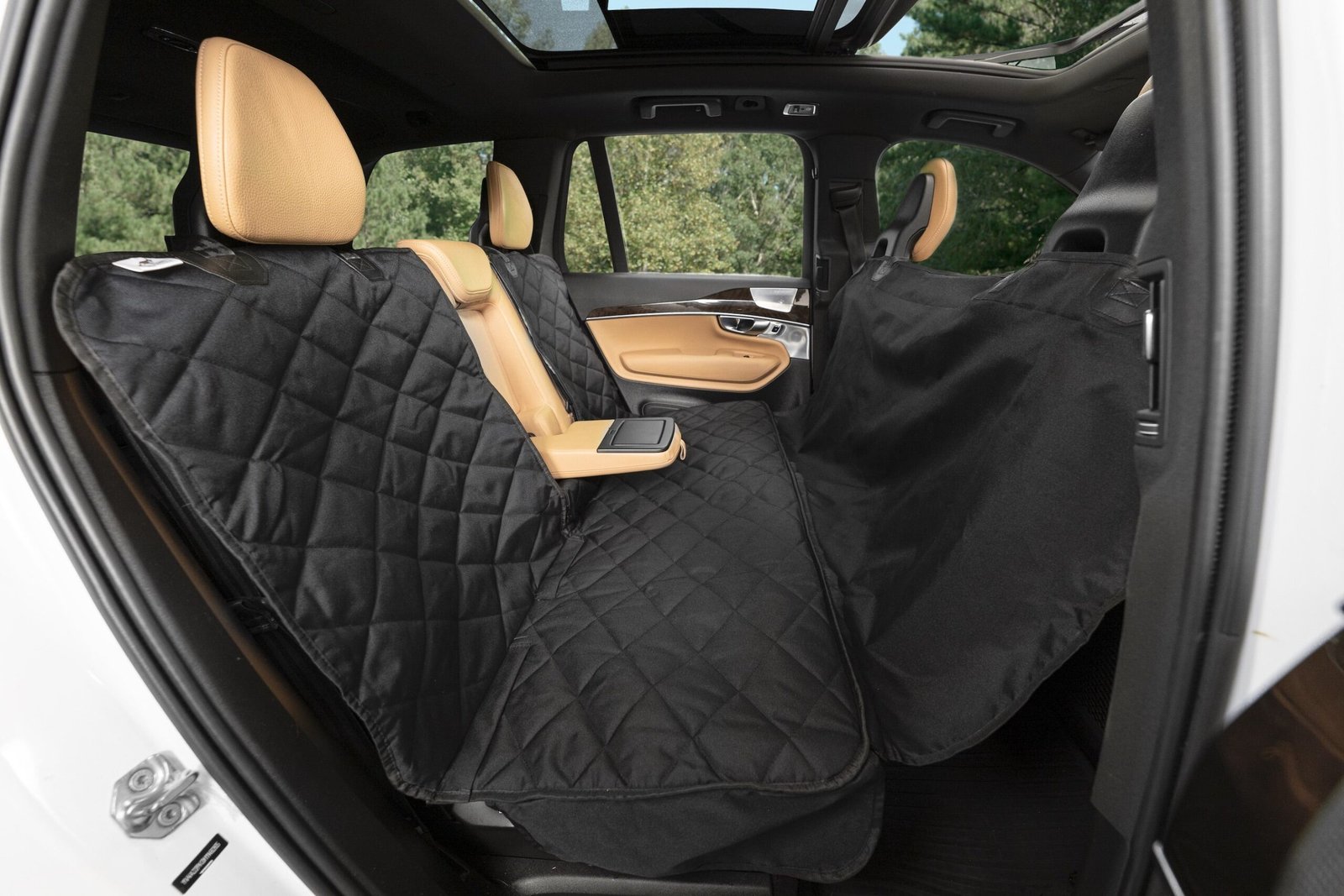 5. Plush Paws Velvet Rear Seat Protector w/o Hammock (Desert Sand) — Best XL bench