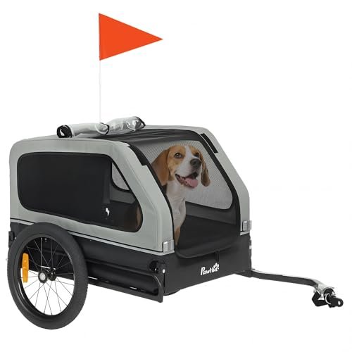 4. PawHut Dog Bike Trailer with Flip-Down Ramp — Best lightweight easy-entry