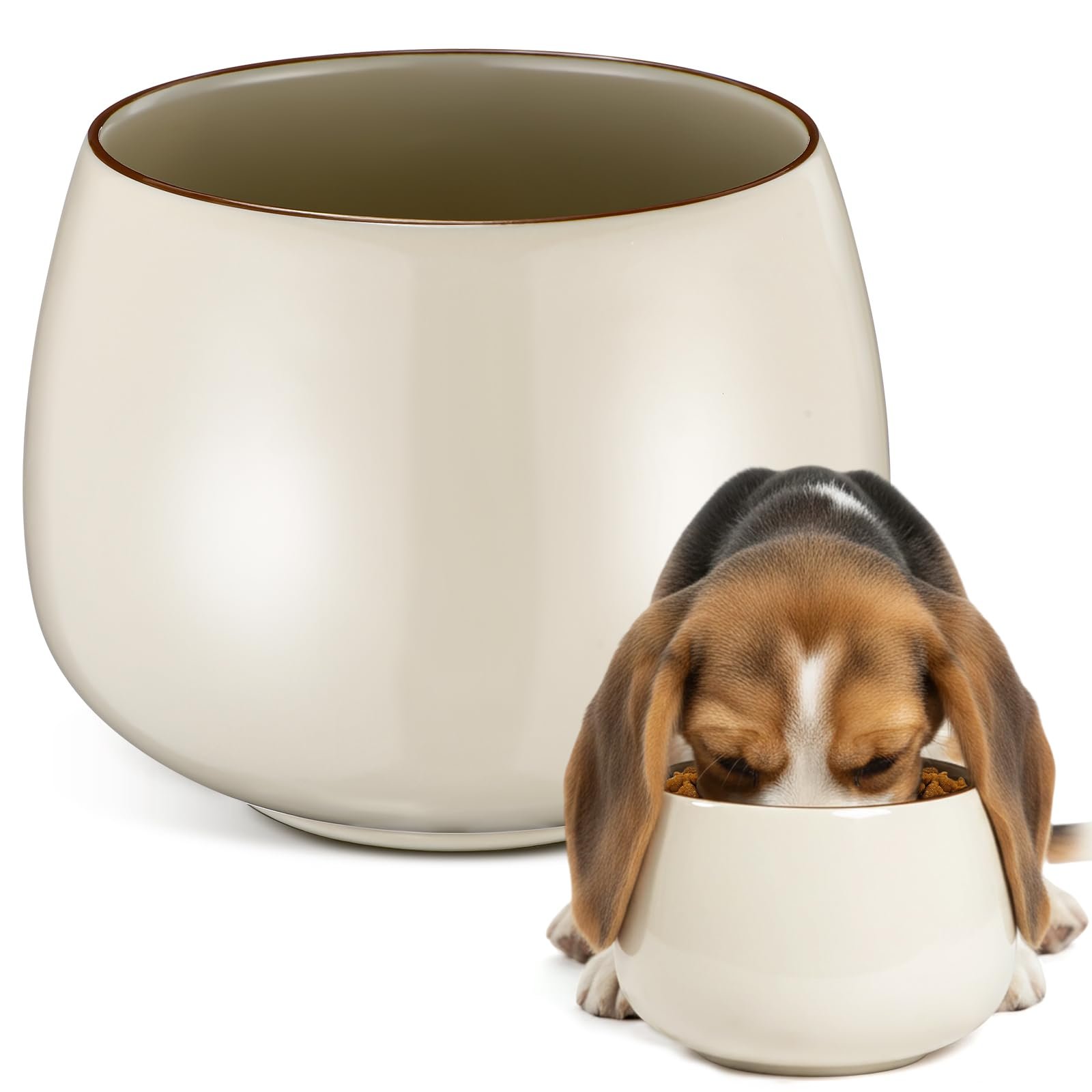 3. Acellegic 37 oz Ceramic Dog Bowl — Best Compact Ceramic