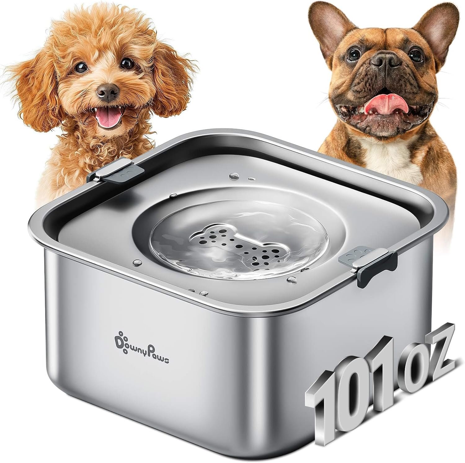 DownyPaws No-Spill Pet Water Bowl (101 oz) — Best car water station