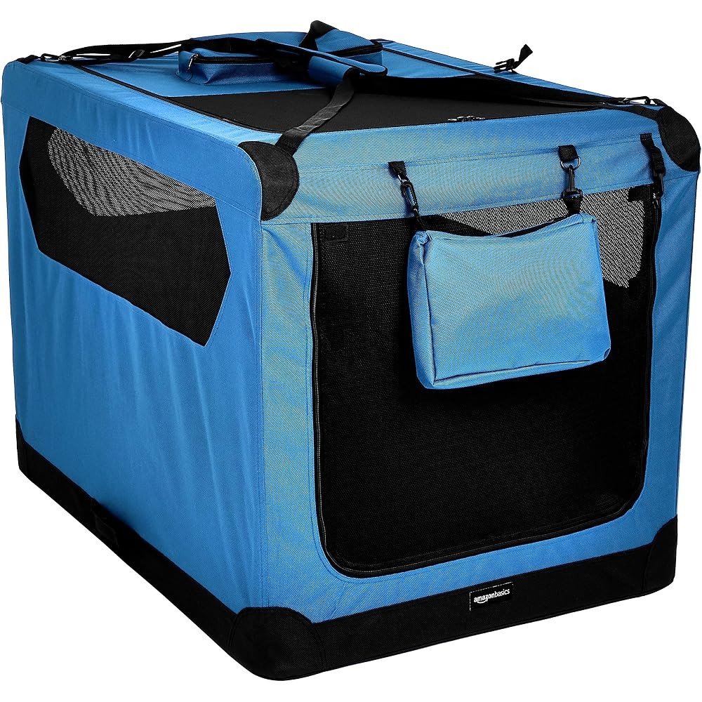 5. Amazon Basics 4-Door Pop-Up Soft Dog Crate (36") — Best True Pop-Up