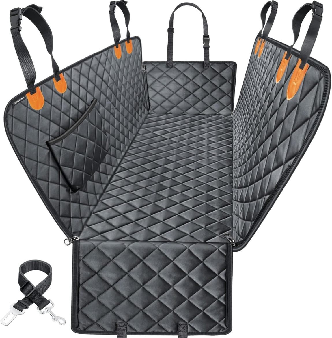 4. URPOWER PU Leather Backseat Extender — Hard Bottom — Best wipe-clean premium