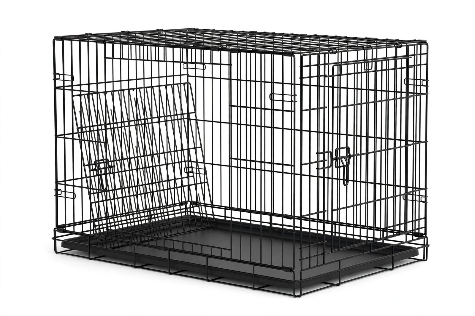 MidWest Homes for Pets 30-Inch LifeStages Double Door Folding Dog Crate for Medium Breeds