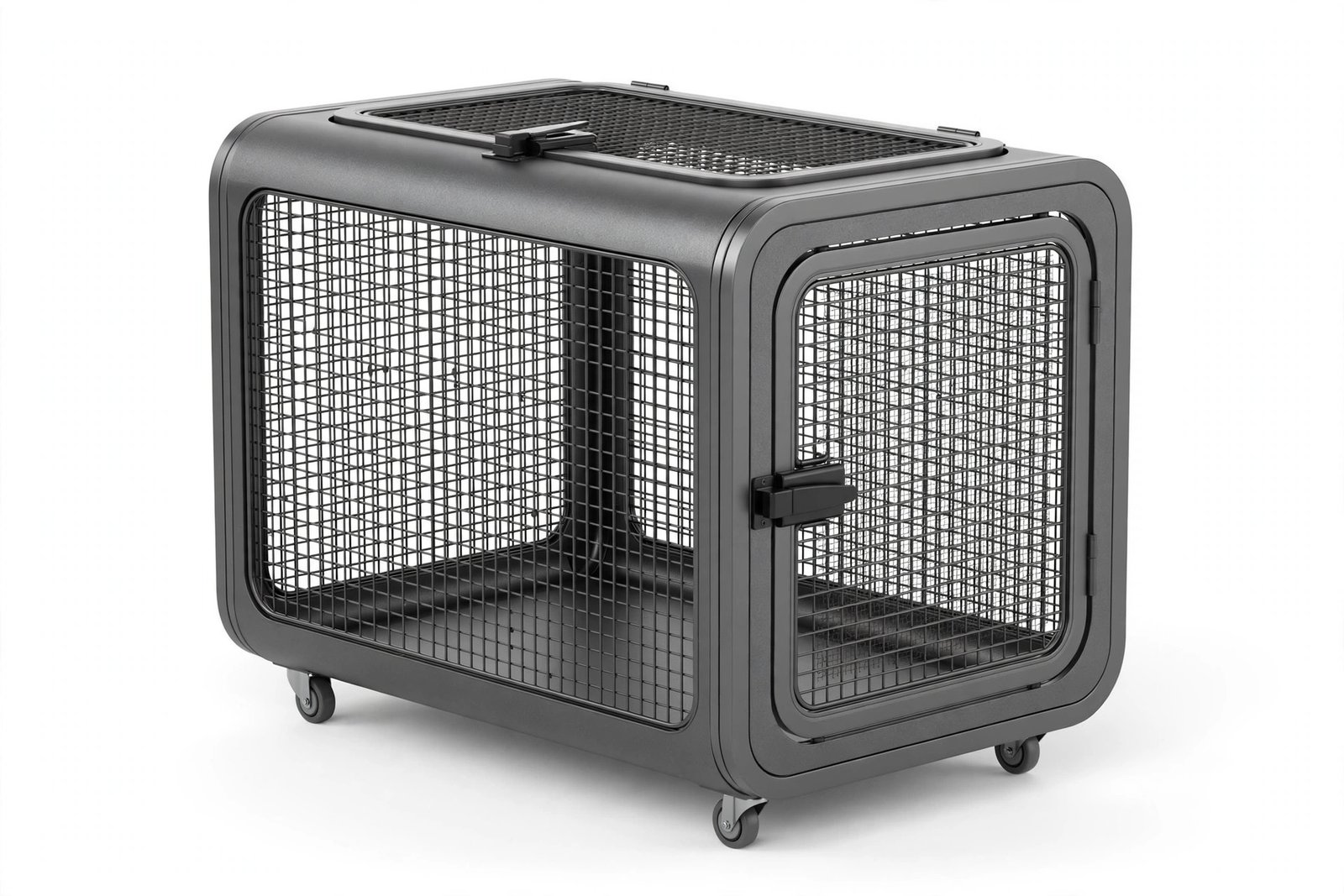Diggs Revol Collapsible Dog Crate with Wheels Medium Charcoal