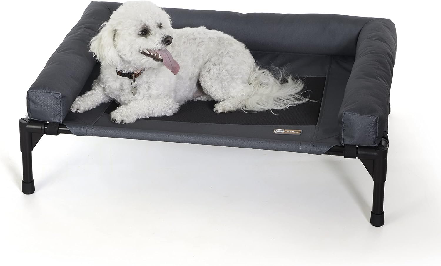 K&H Pet Products Bolster Dog Cot, Charcoal, Medium 32x25