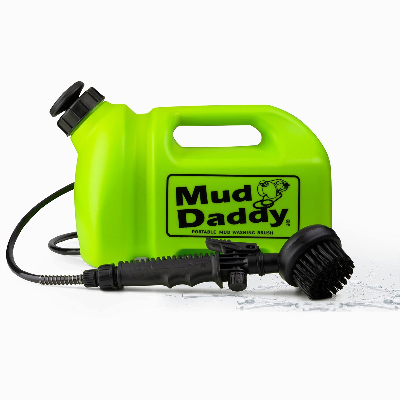 Mud Daddy 5 litre portable pet washer, green, with scrub brush