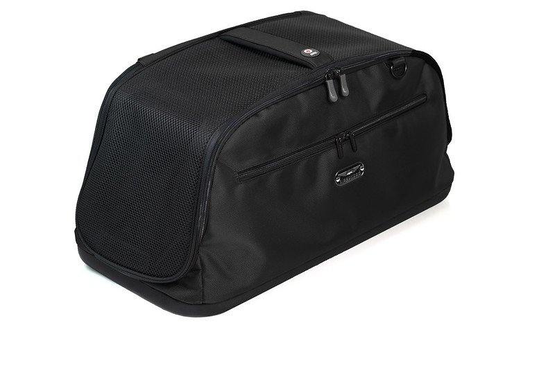 Sleepypod Air in-cabin pet carrier in jet black with privacy panel, carry strap and plush liner
