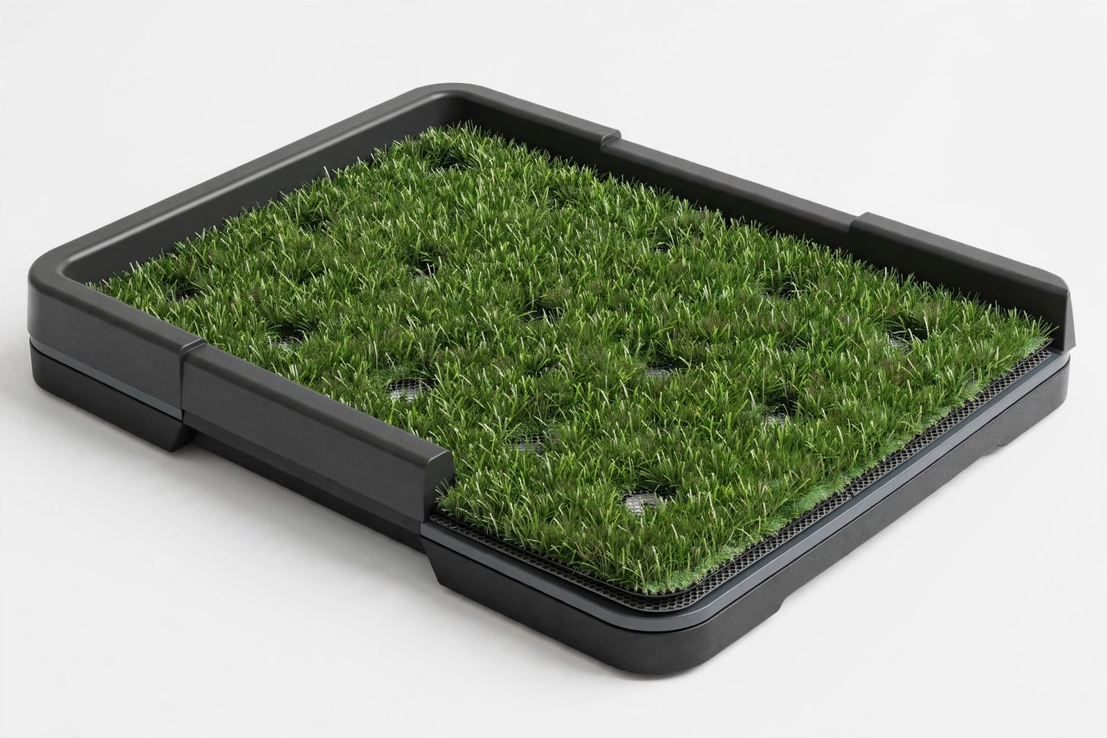 HURENTEK Dog Grass Pad with Tray, 34"x23" Large Artificial Turf Grass Potty, Reusable Puppy Pee Pads