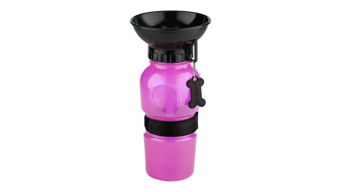 Highwave AutoDogMug portable dog water bottle, pink