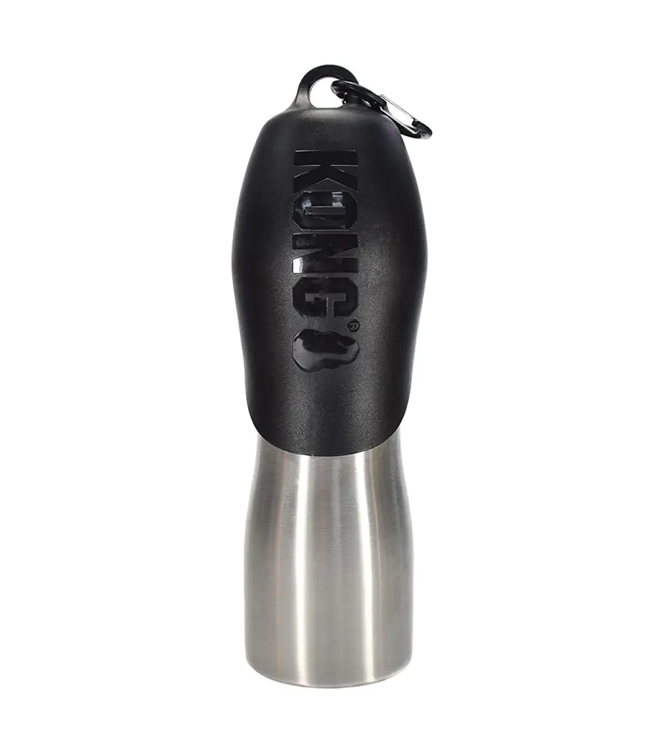 KONG H2O stainless steel dog water bottle, black