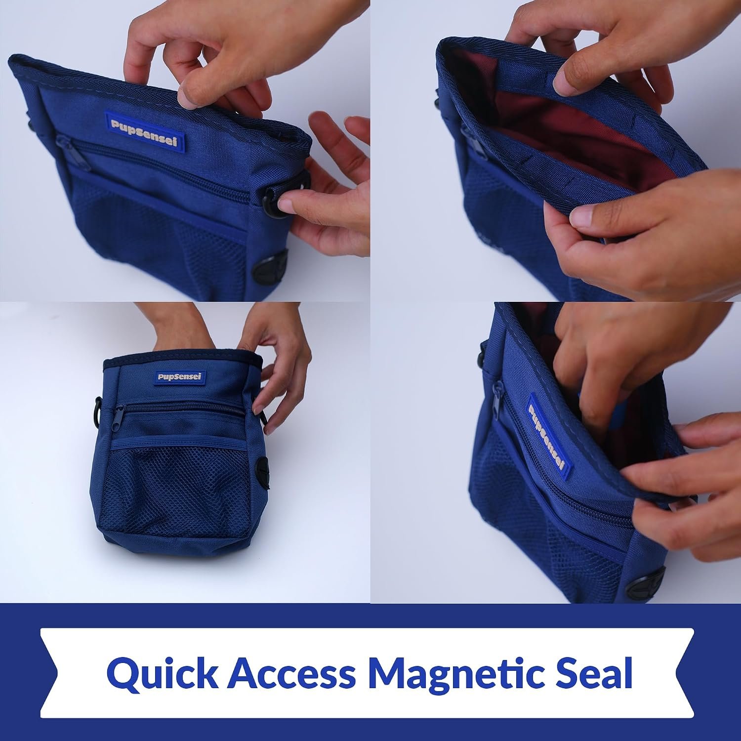 PupSensei magnetic closure treat pouch with adjustable strap