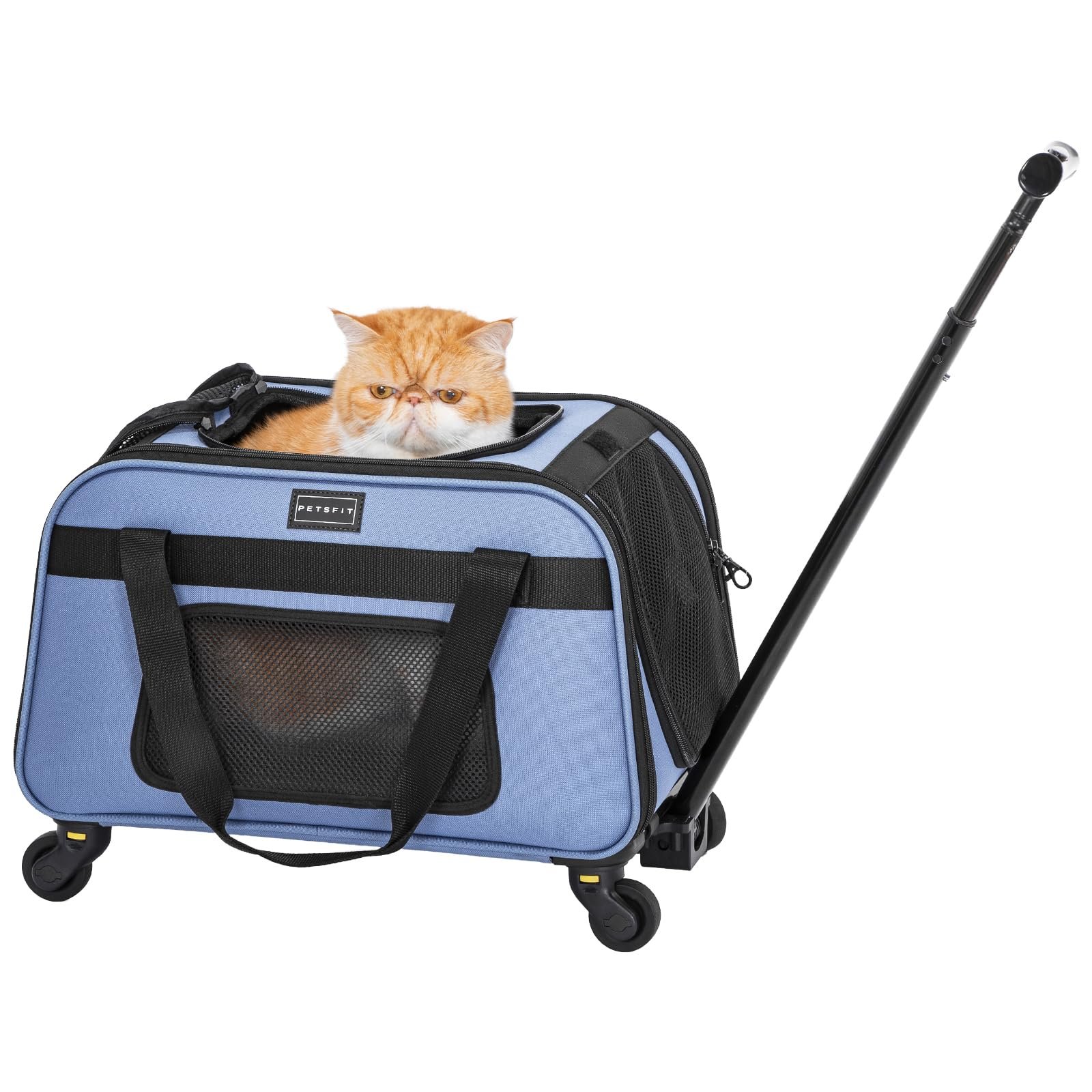 Pet Gear I-GO2 Plus Traveler rolling cat carrier backpack in midnight black