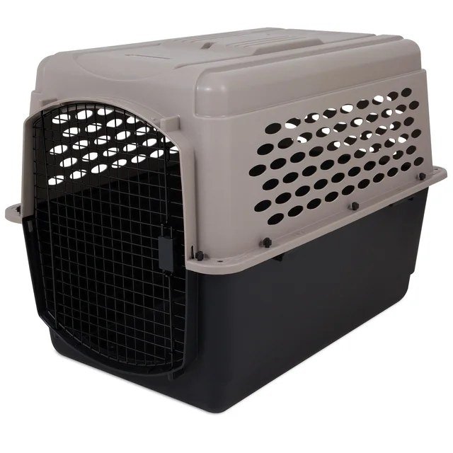 Petmate Vari Dog Kennel 40 inch taupe and black airline friendly travel crate for large dogs