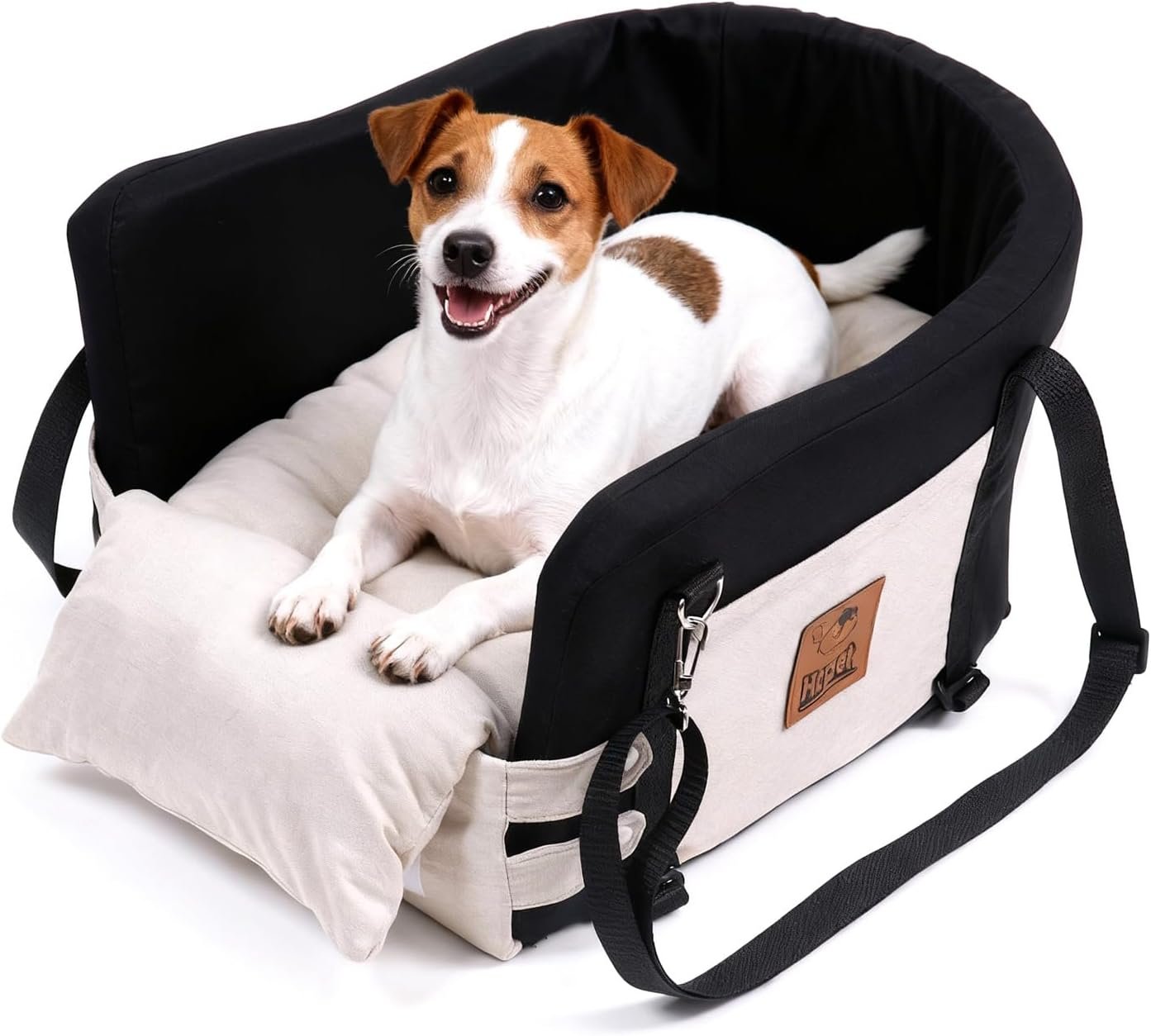 JZXOIVA Console Dog Car Seat and Travel Bed for Small and Medium Dogs, Black