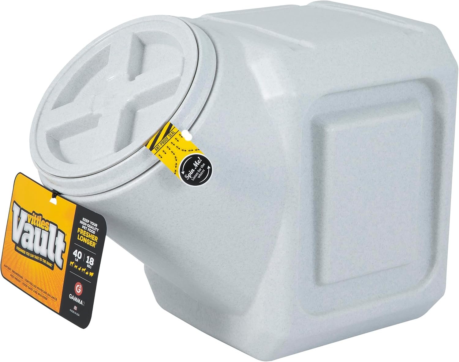Gamma2 Vittles Vault Outback 40 pound airtight pet food container with gamma seal lid