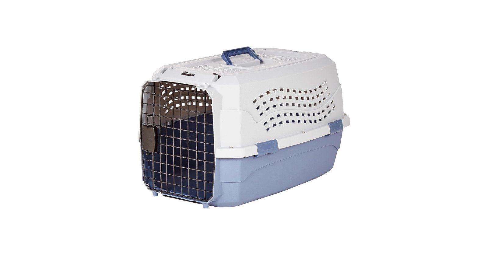 Amazon Basics 2-door top-load carrier 22.8-inch gray and blue