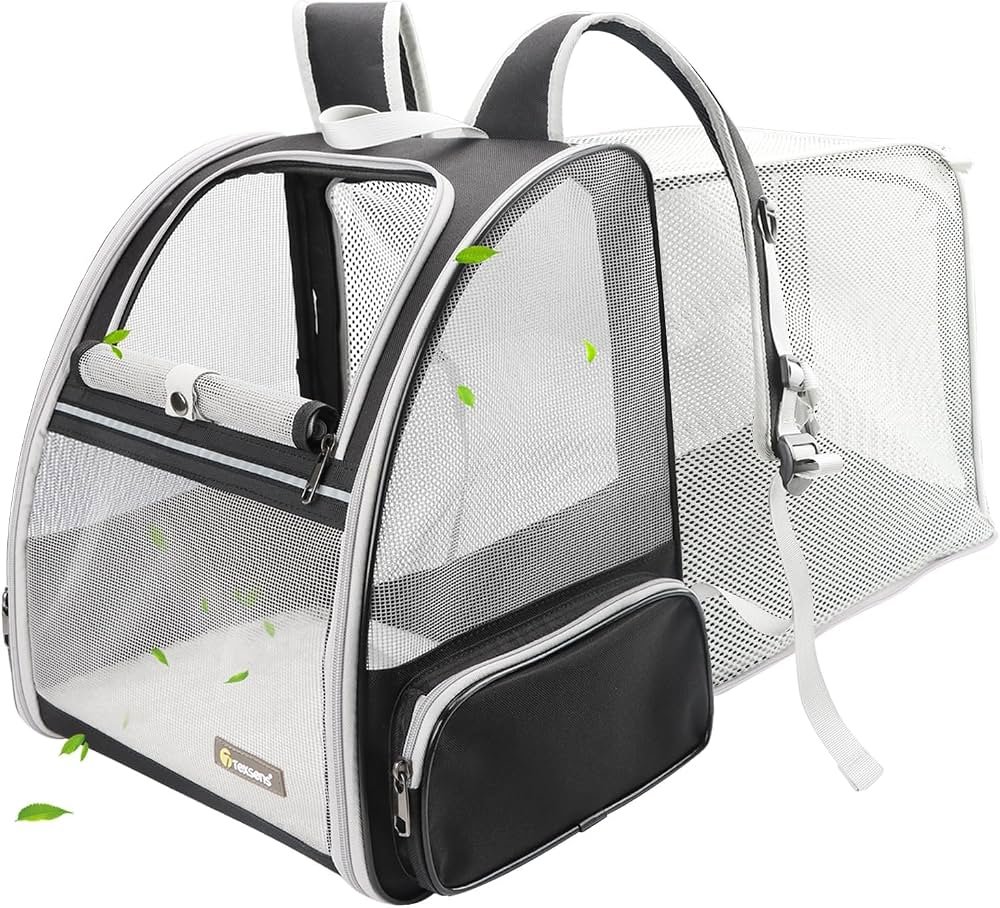 Texsens expandable cat backpack carrier