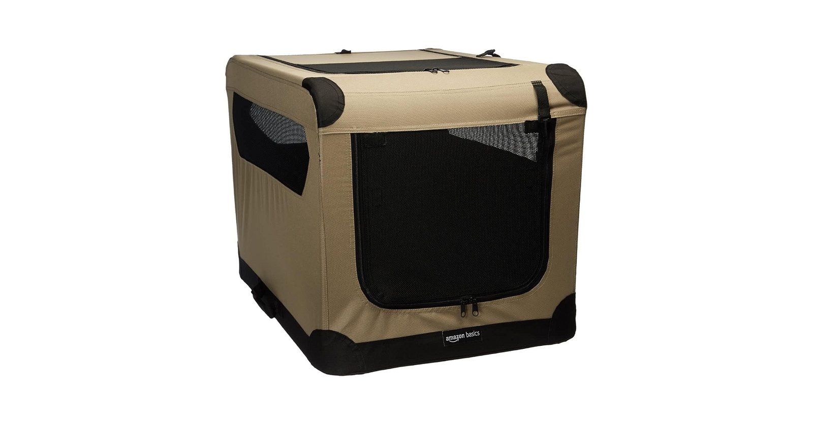 Amazon Basics 2-door portable soft-sided folding crate, medium 30-inch tan