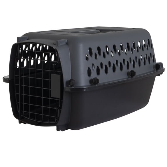Petmate Pet Porter Traditional kennel 19 inch, dark gray and black, for pets up to 10 lbs
