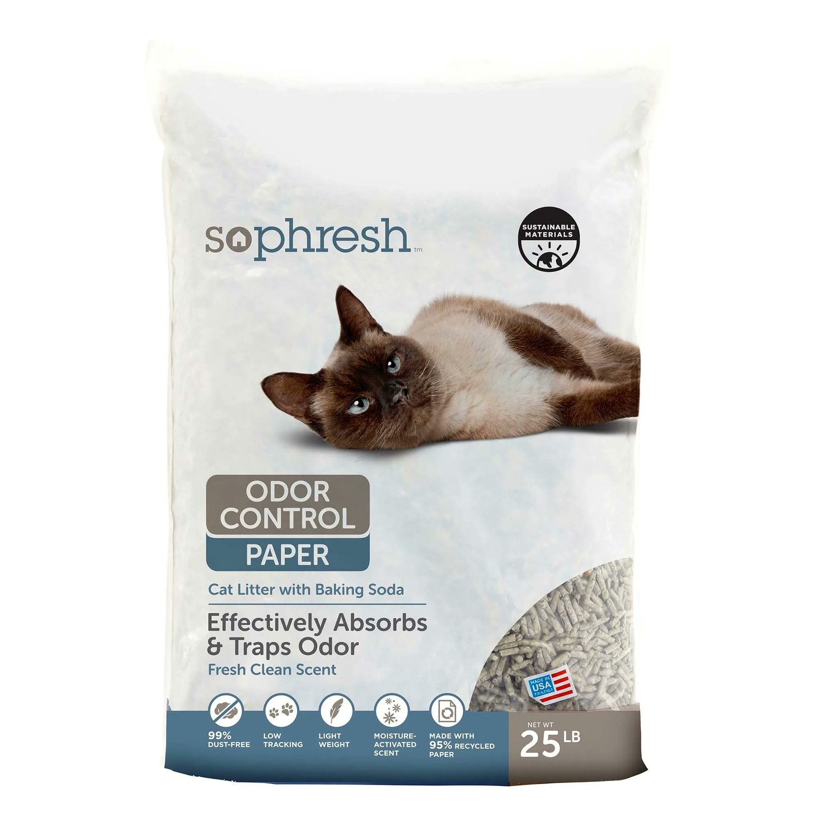 3. Odor Control Paper Pellet Cat Litter, 25 lbs — Best Dust-Free