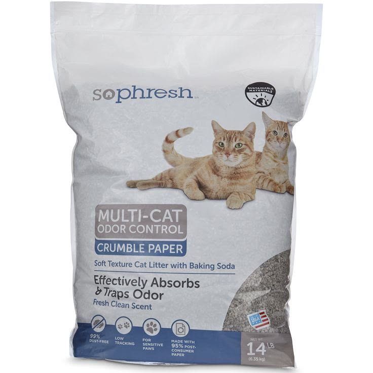 4. Multi-Cat Odor Control Crumble Paper Litter, 14 lbs — Best Soft Paper