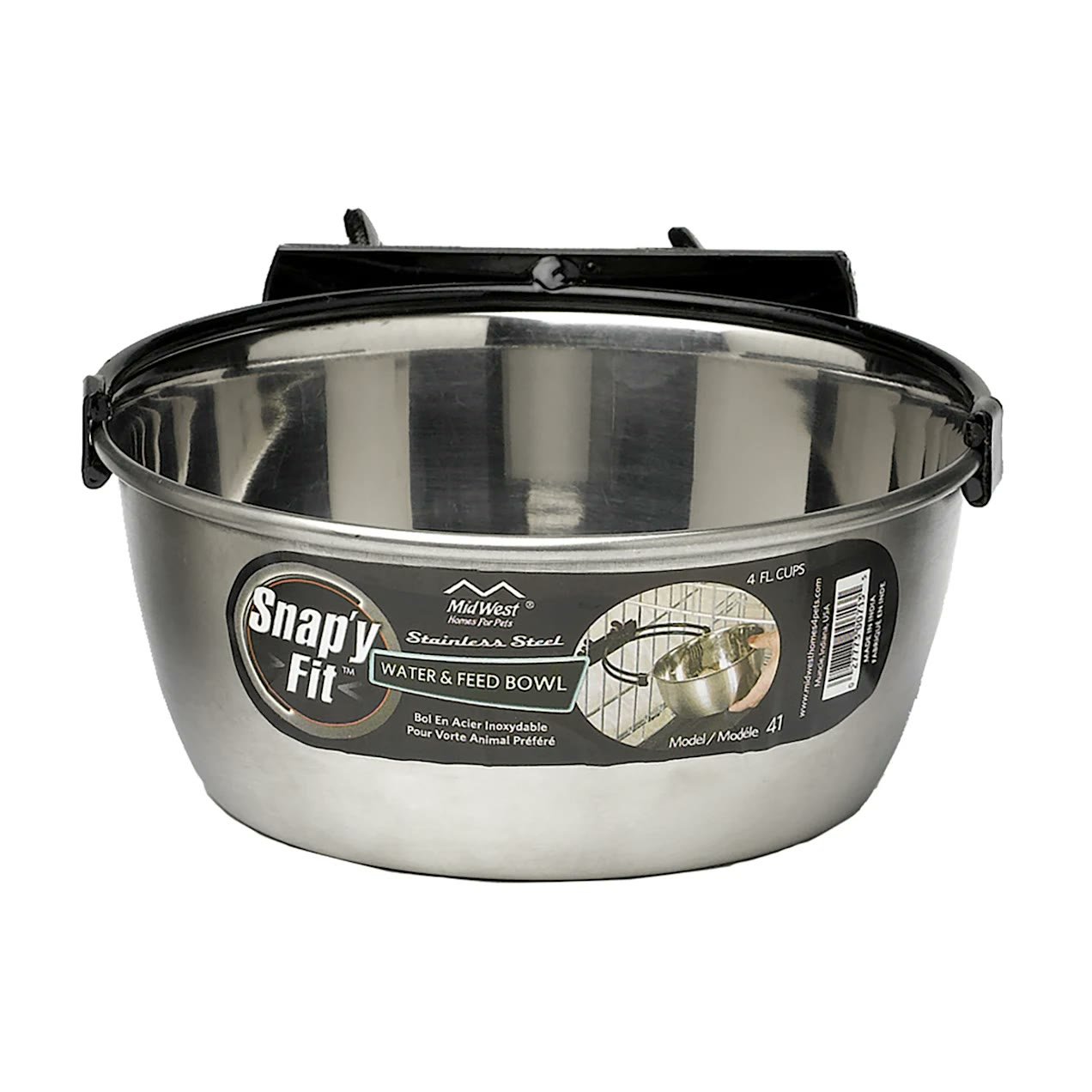 5. MidWest Snap'y Fit Crate Bowl (2 Qt) — Best for Crates & Travel