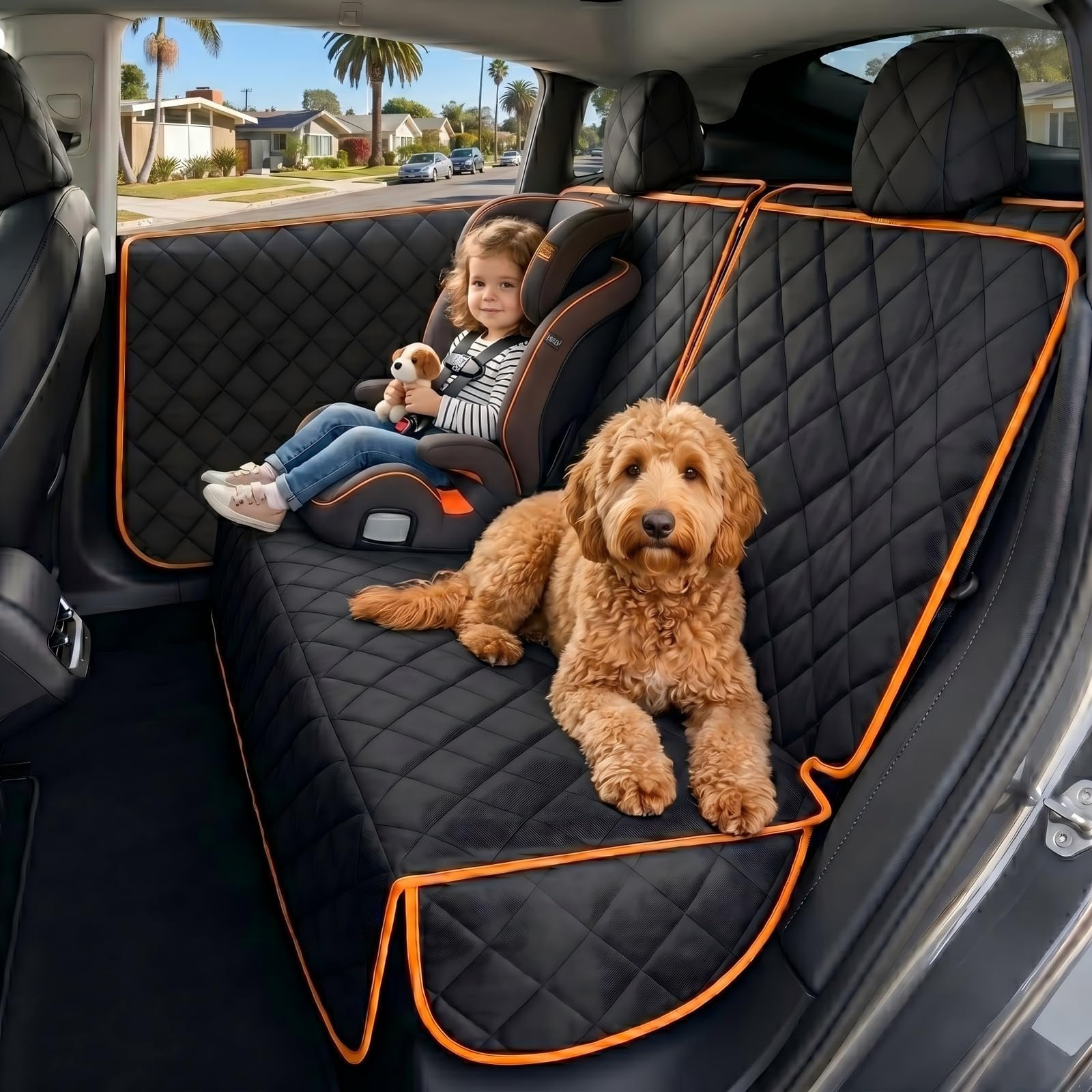 4. iBuddy Back Seat Cover for Tesla Model Y/3 — Best for White Seats