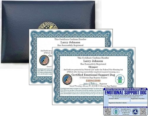 US Service Dogs Registry ESA Folder + PVC Card — Best Registry Folder Kit