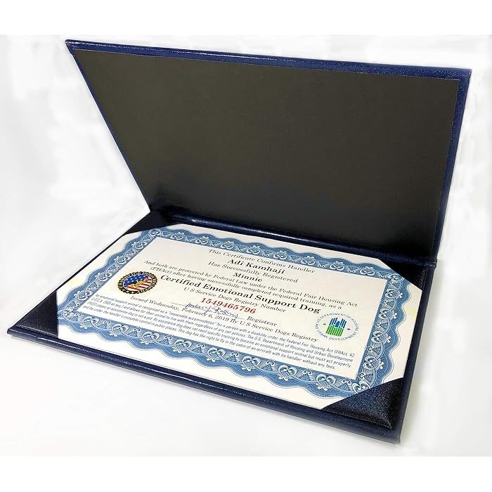 Just 4 Paws Service Dog Certificate + Folder — Best Service Dog Certificate Set
