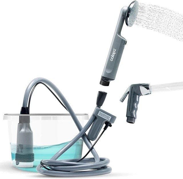 4. Colapz 12V Portable Camping Shower — Best runtime
