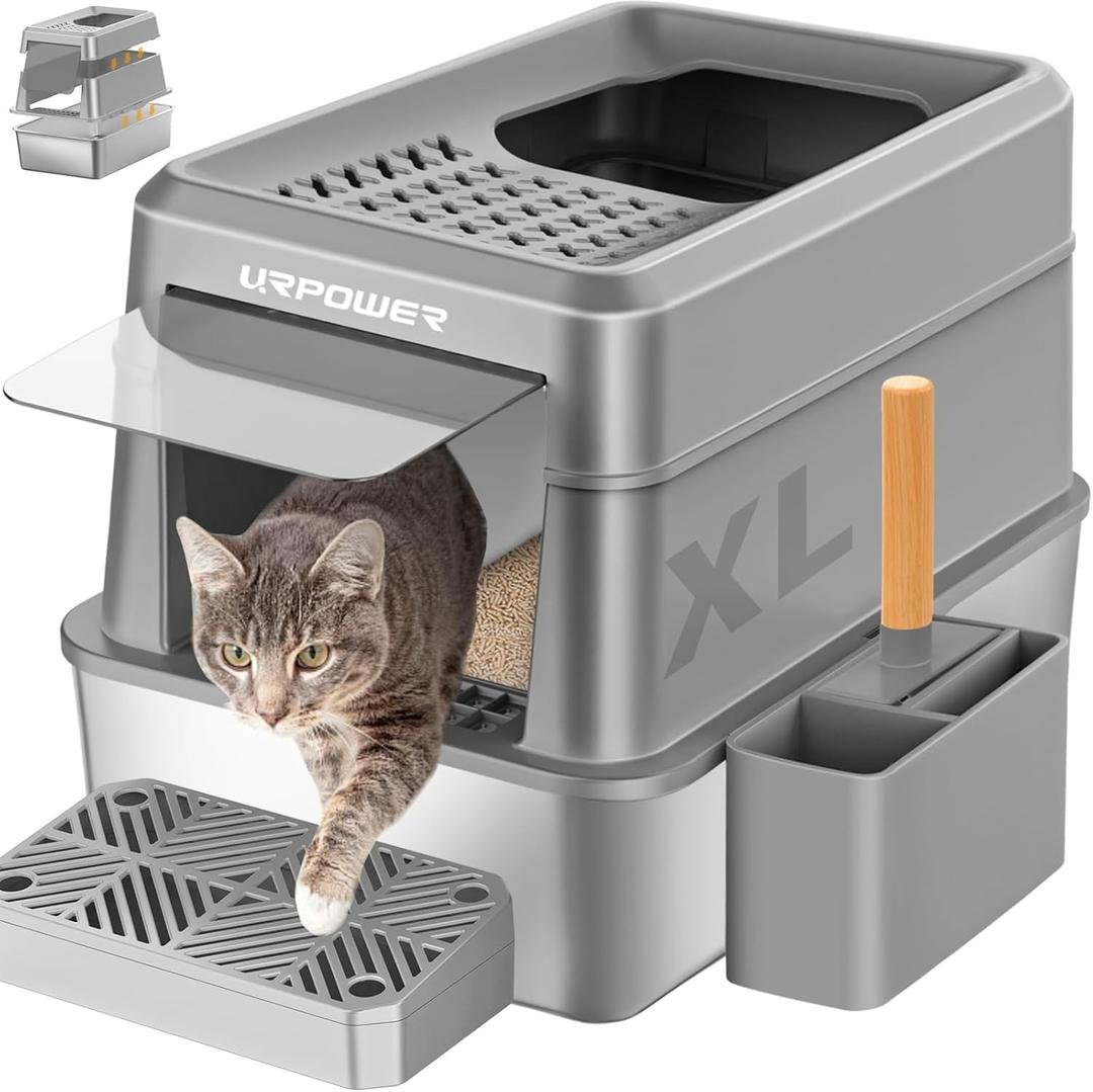 5. URPOWER Stainless Steel XL (Front & Top Entry) — Best for Large Cats