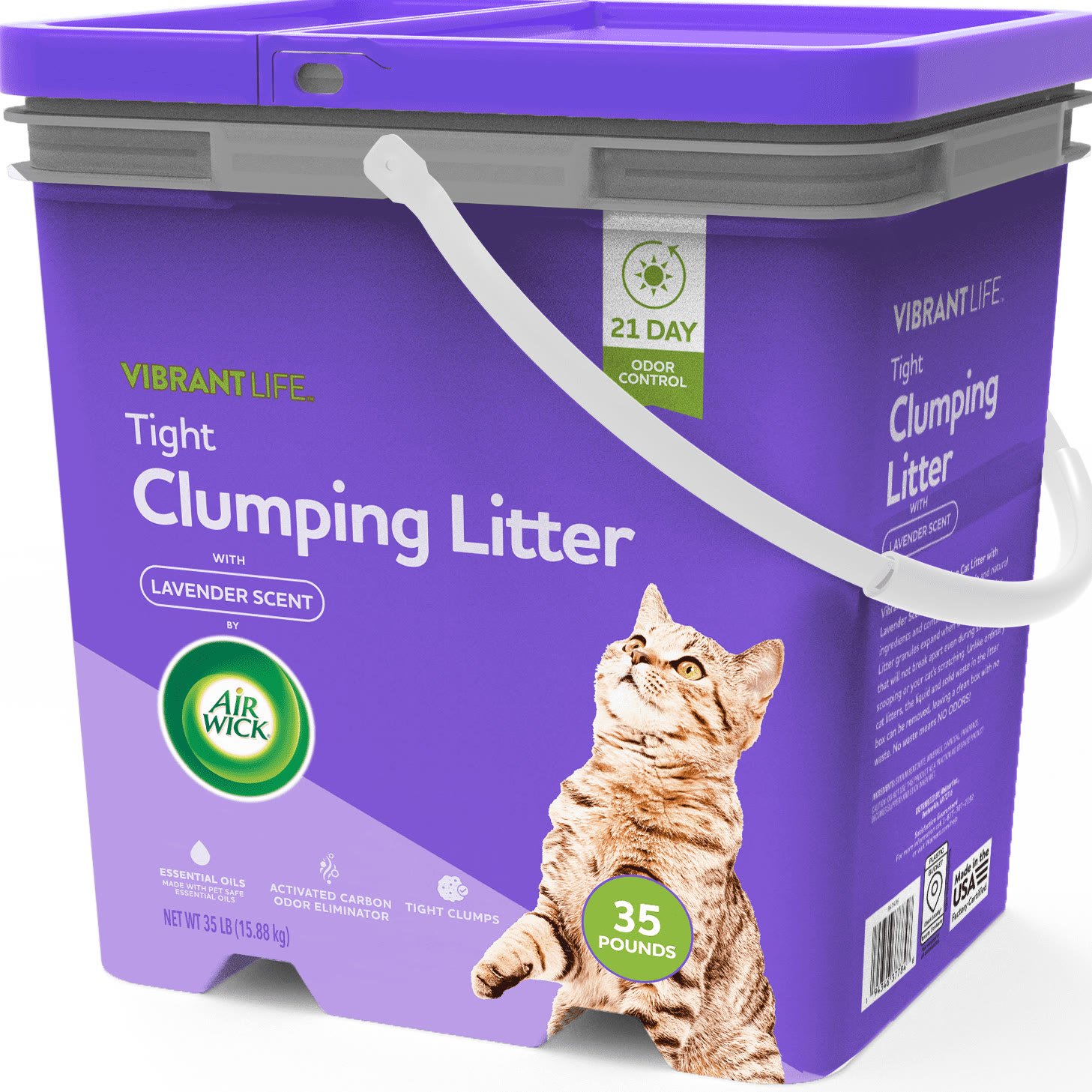 4. Vibrant Life Air Wick Lavender Clumping (35 lb Pail) - Best Multi-Cat Value