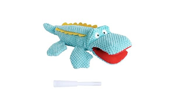 1. SCHITEC Squeaky Dog Toy (Crocodile) — Best Overall