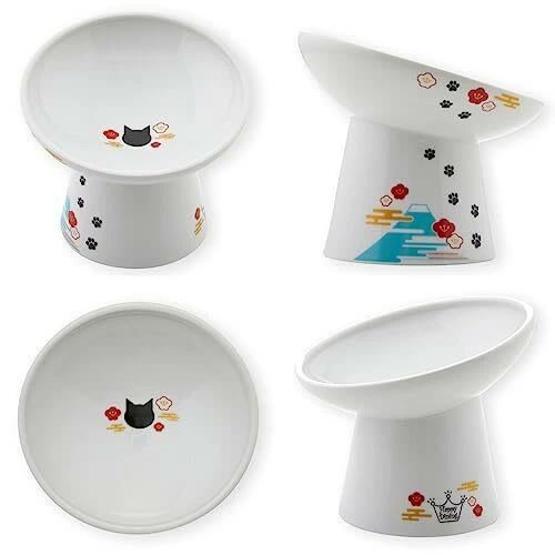 2. Necoichi Extra Wide Raised Cat Food Bowl — Best Elevated